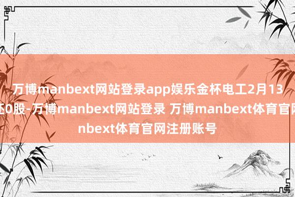万博manbext网站登录app娱乐金杯电工2月13日融券偿还0股-万博manbext网站登录 万博manbext体育官网注册账号