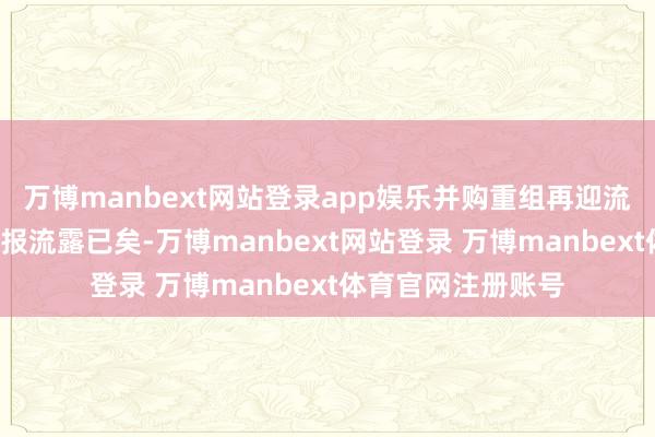 万博manbext网站登录app娱乐并购重组再迎流露“小岑岭”半年报流露已矣-万博manbext网站登录 万博manbext体育官网注册账号